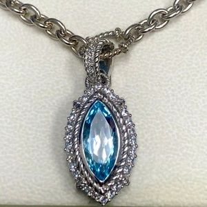 Judith Ripka Blue Topaz silver necklace